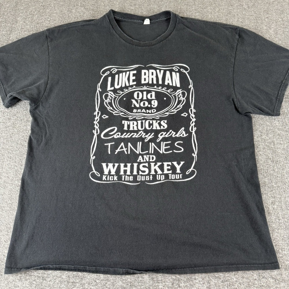 Luke Bryan Kick The Dust Up Tour 2015 T Shirt Mens Large Black Country Concert